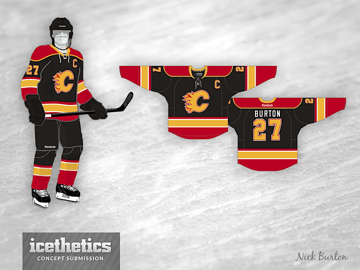 Concept jersey combining the Black C with the Pedestal jerseys. Let me know  your thoughts! : r/CalgaryFlames
