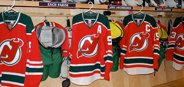Green and Red — icethetics.co  Color rush jerseys, New jersey devils, National  hockey league