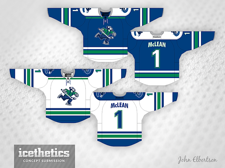 A concept for the Vancouver Canucks. Tried incorporating the FLYING V into  the sleeves. : r/hockey