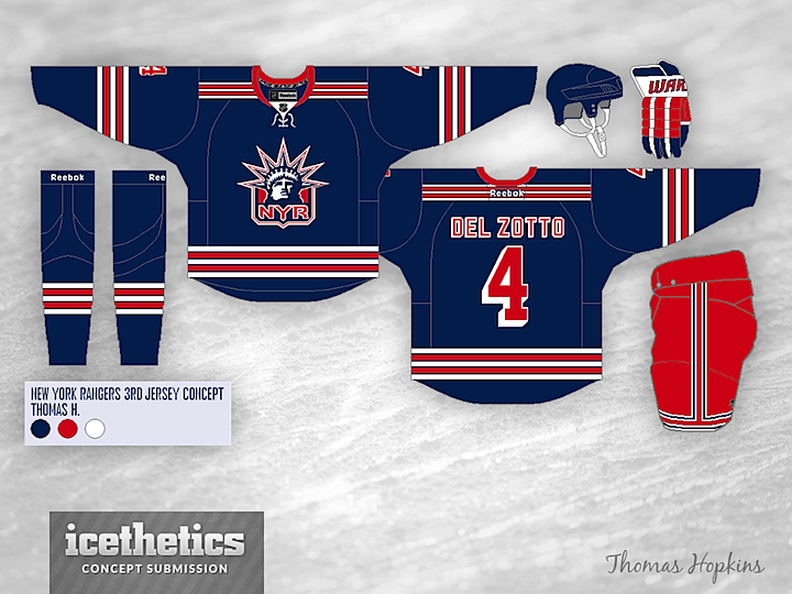 My concept for a liberty 3rd jersey for 20/21 season. Thoughts? : r/rangers